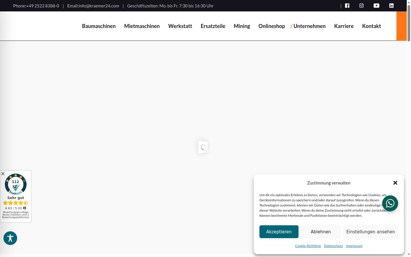 Screenshot of the consent banner shown before any interaction
