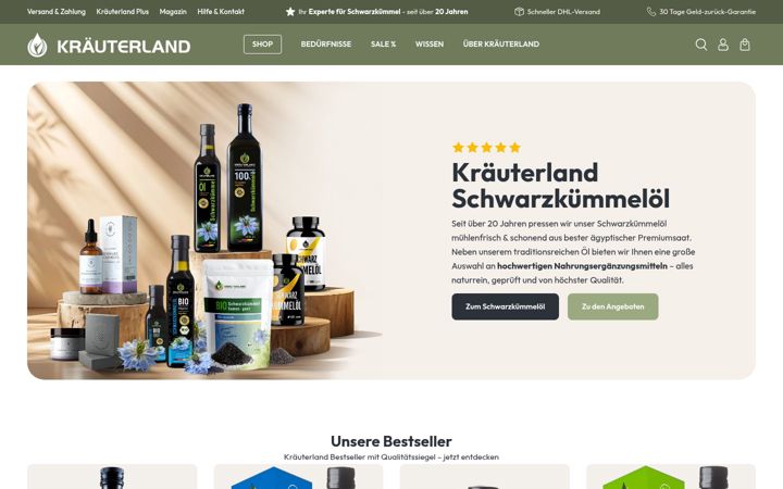 Screenshot of kraeuterland.de