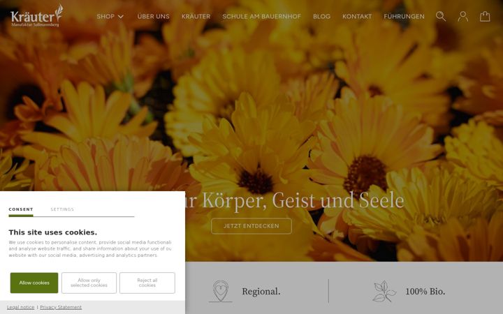 Screenshot of kraeutermanufaktur.at