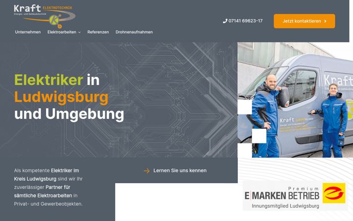 Screenshot of kraft-elektrotechnik.com