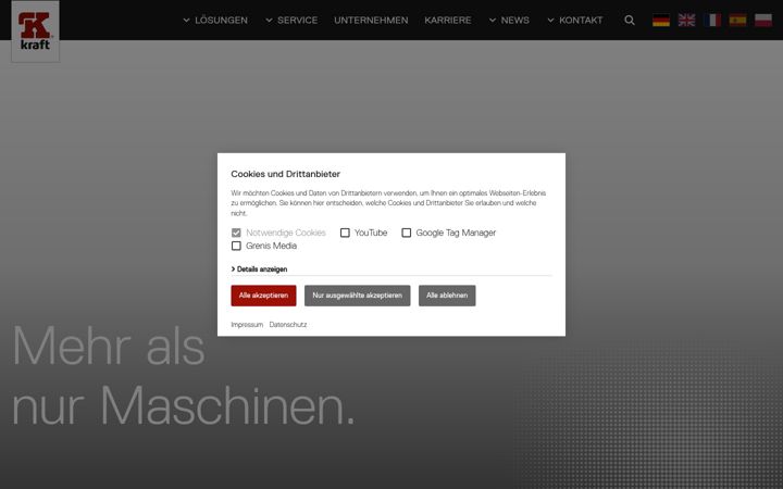 Screenshot of kraft-group.com