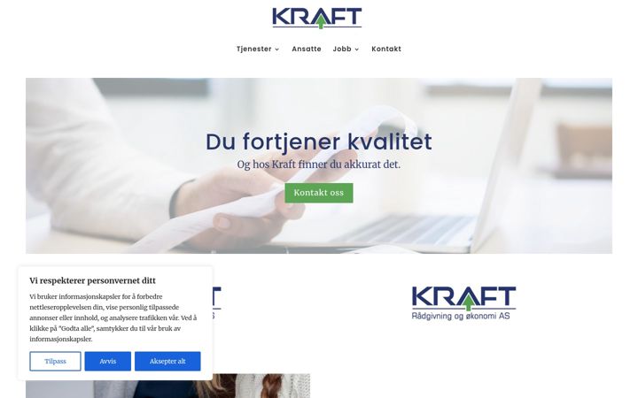 Screenshot of kraftas.no