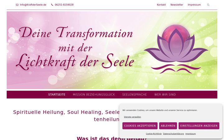 Screenshot of kraftderseele.de