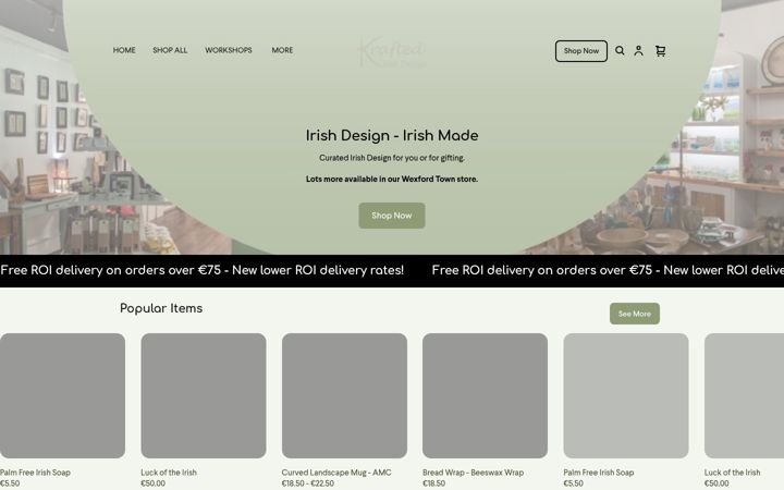 Screenshot of krafted.ie