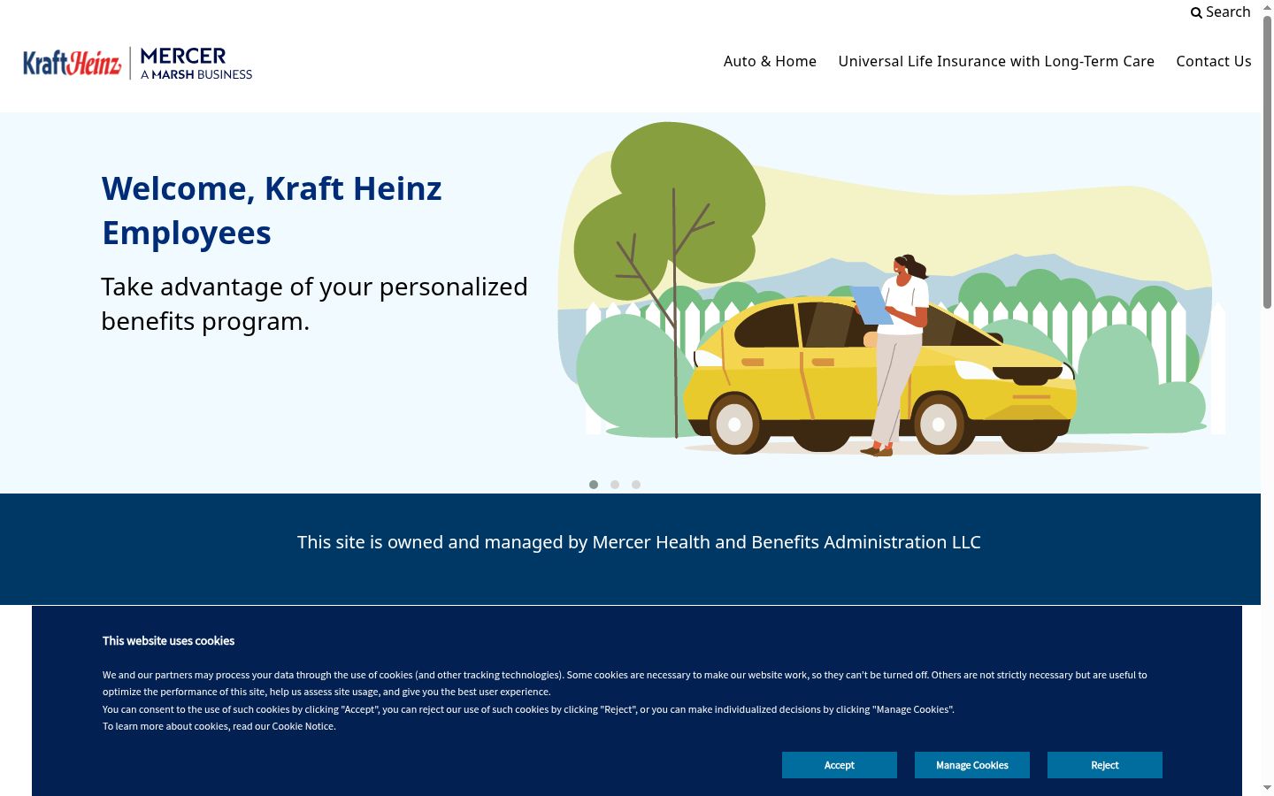 Screenshot of the consent banner shown before any interaction