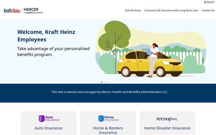 Screenshot of kraftheinzhomeandauto.com