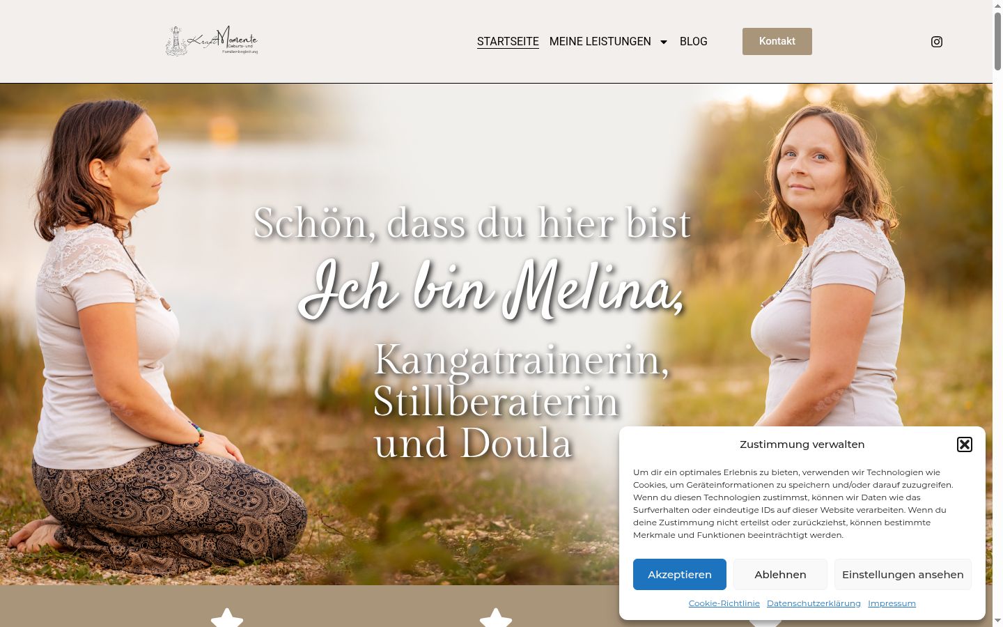 Screenshot of the consent banner shown before any interaction