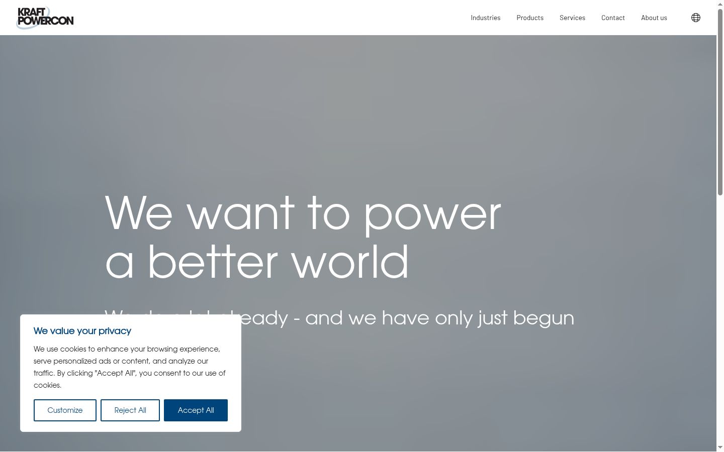 Screenshot of the consent banner shown before any interaction