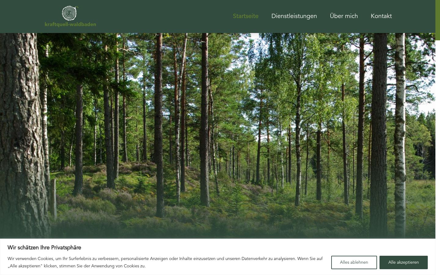 Skärmbild av samtyckesbannern som visades före någon interaktion