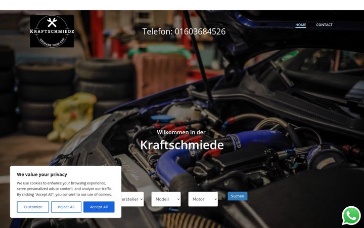 Screenshot of kraftschmiede-tuning.de