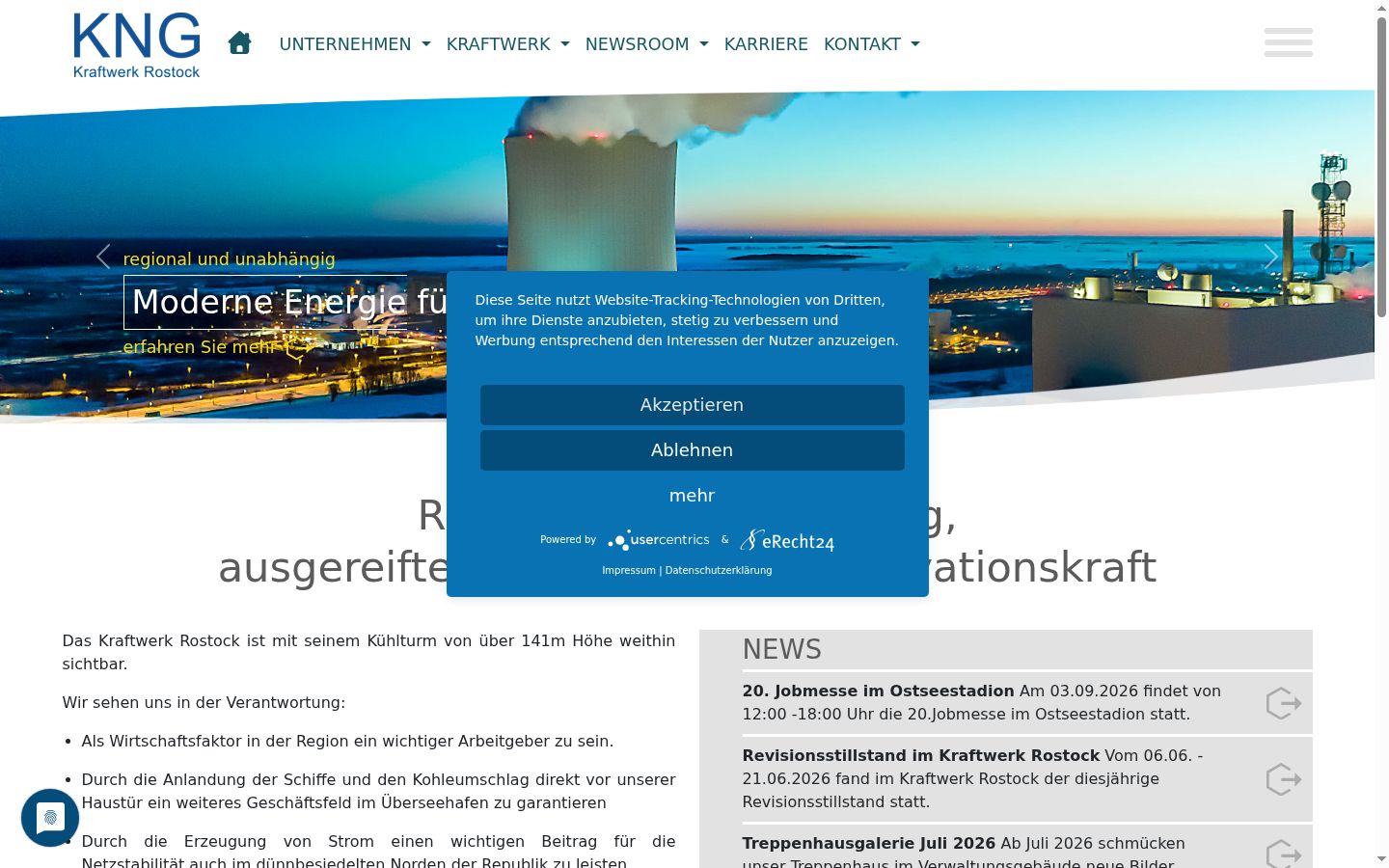 Screenshot of the consent banner shown before any interaction