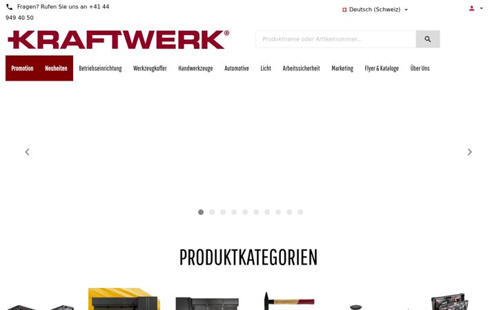 Screenshot of kraftwerktools.ch