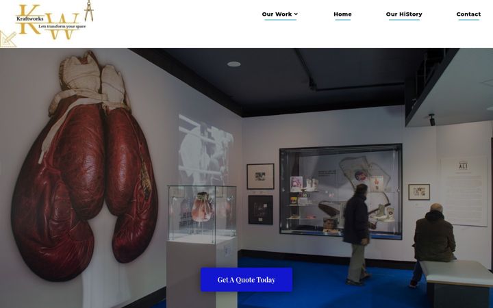 Screenshot of kraftworksexhibitions.com