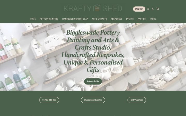 Screenshot of kraftyshed.co.uk