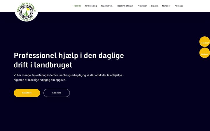 Screenshot of kraggrassservice.dk