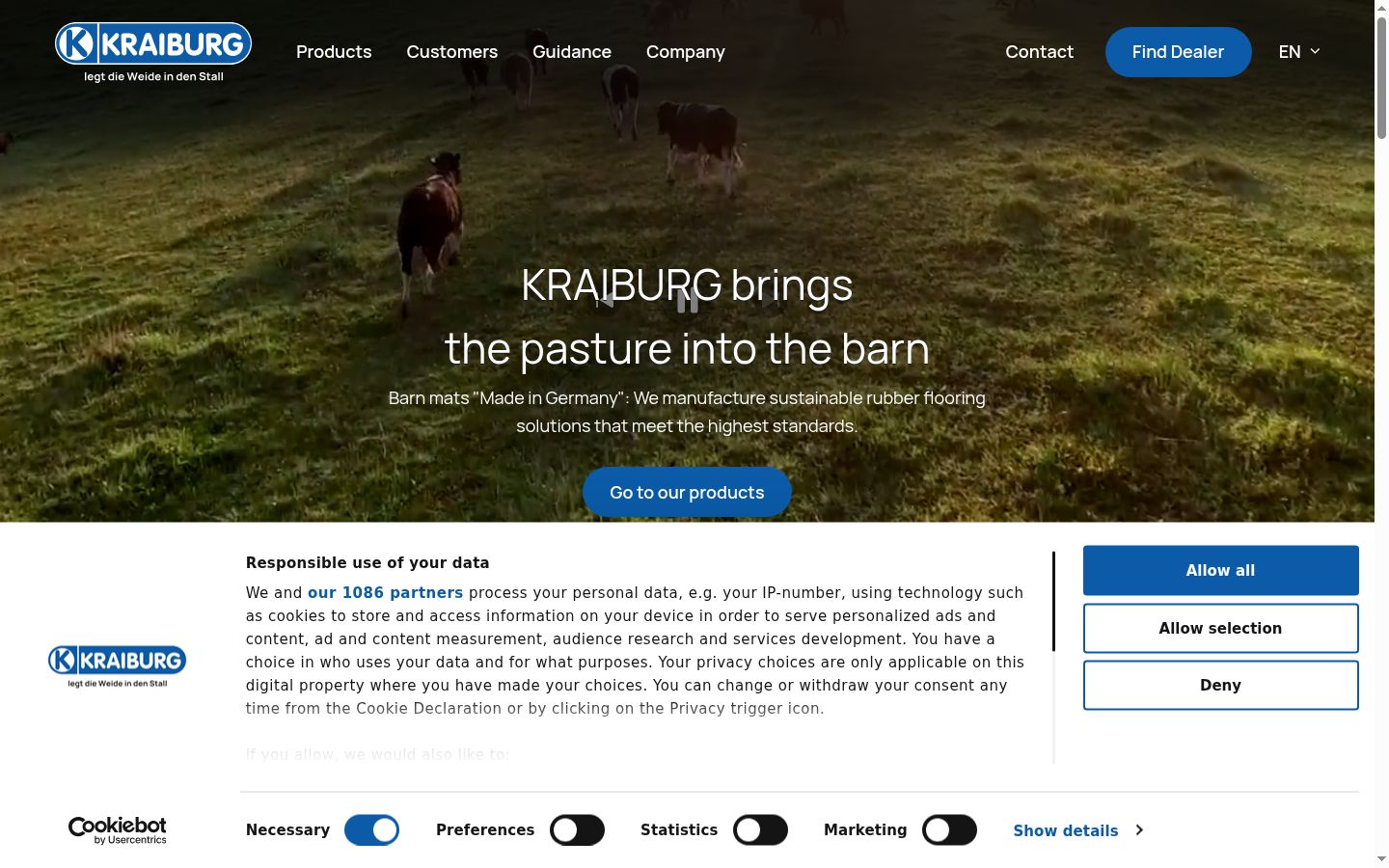 Sutikimo reklamjuostės, rodytos prieš bet kokią sąveiką, ekrano kopija