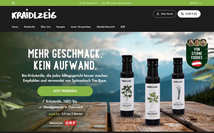 Screenshot of kraidlzeig.at