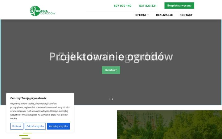 Screenshot of krainaogrodow.eu
