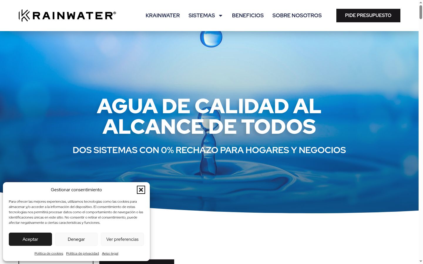 Screenshot of the consent banner shown before any interaction
