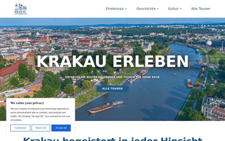 Screenshot of krakau-citytours.com