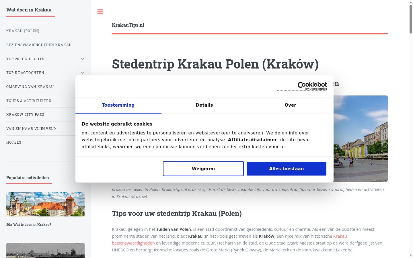 Snímka obrazovky banera súhlasu zobrazeného pred akoukoľvek interakciou