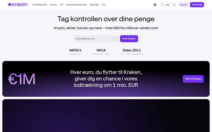 Kuvakaappaus sivustosta kraken.com