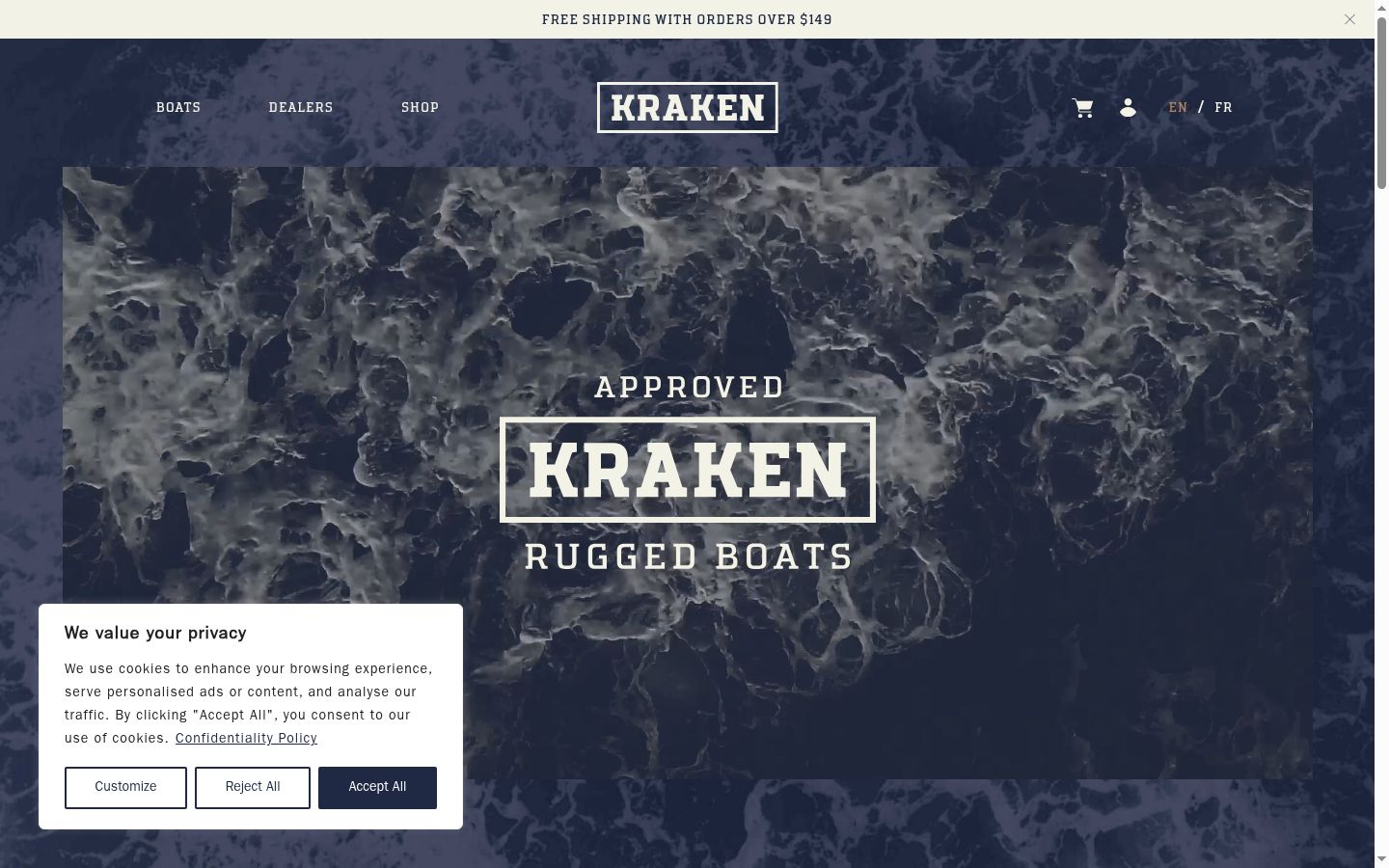 Screenshot of the consent banner shown before any interaction