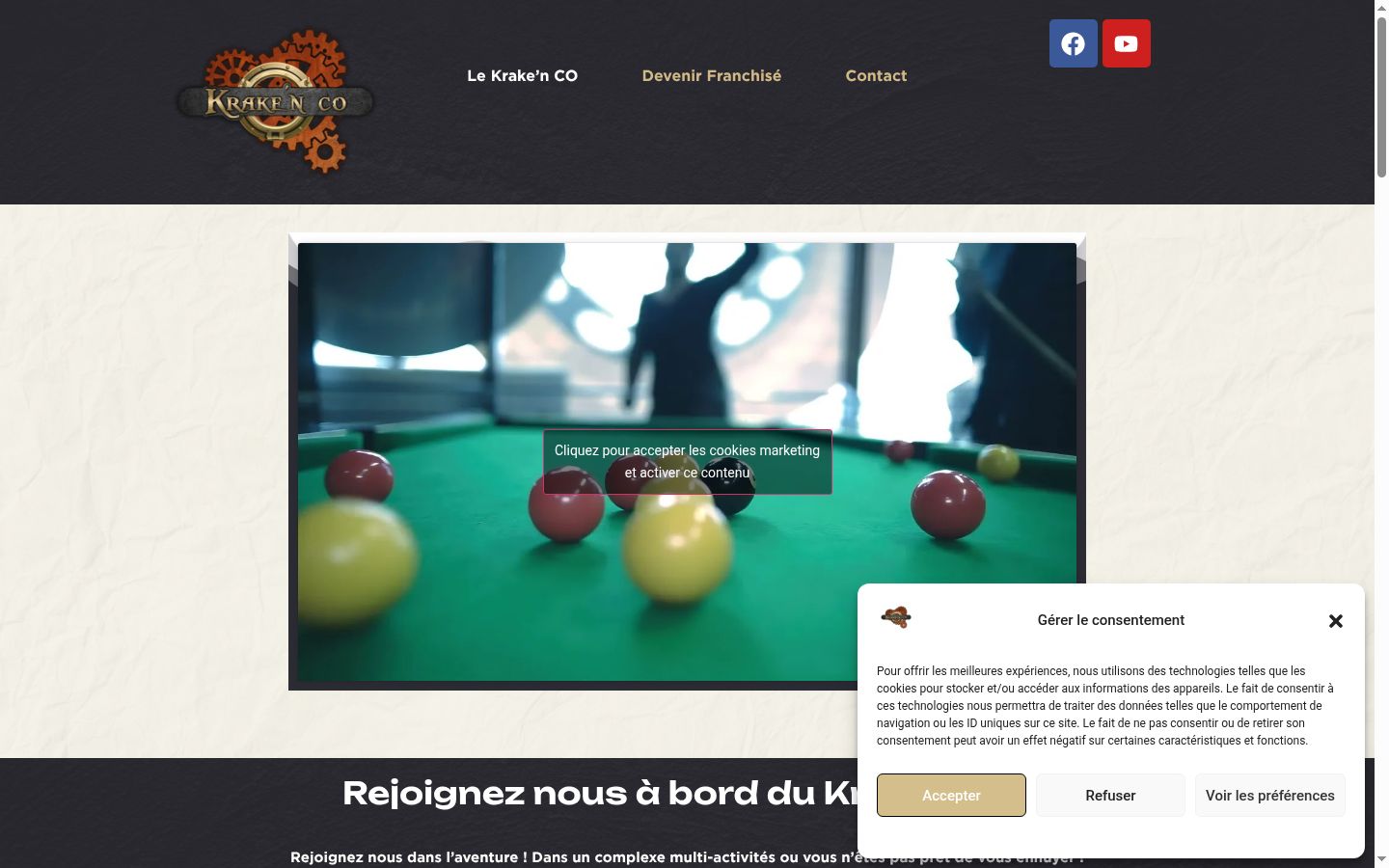 Screenshot van de toestemmingsbanner zoals getoond vóór enige interactie