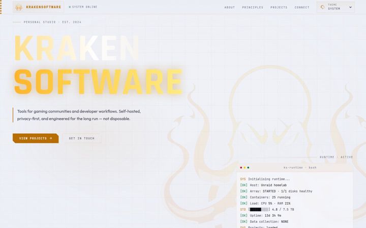 Screenshot of krakensoftware.eu