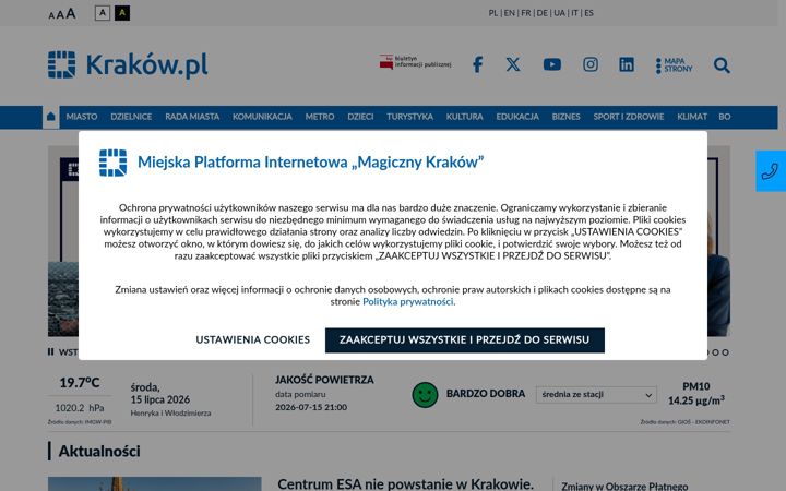 Screenshot van krakow.pl