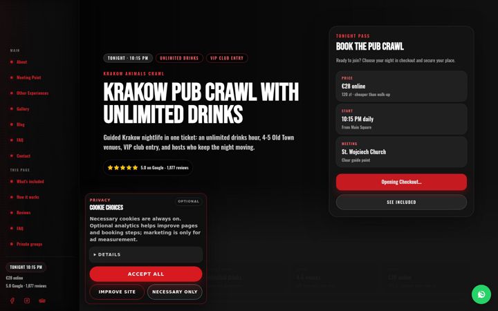 Screenshot of krakowanimalscrawl.com