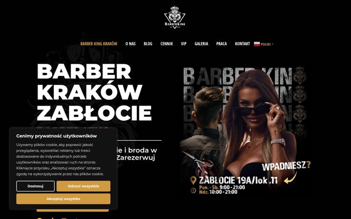 Screenshot of krakowbarberking.pl