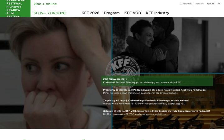 Screenshot of krakowfilmfestival.pl