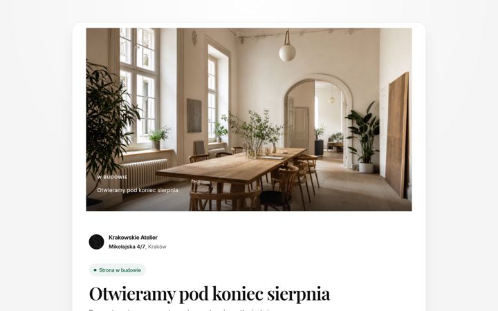 Screenshot of krakowskieatelier.com
