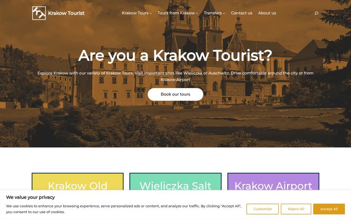 Screenshot of krakowtourist.com