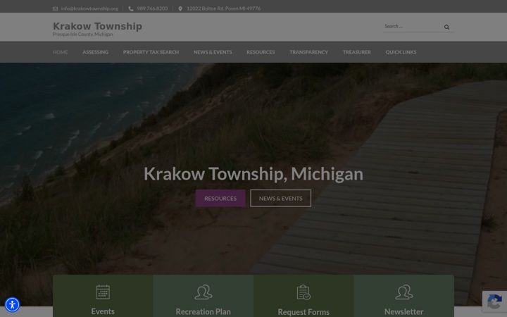 Screenshot of krakowtownship.org