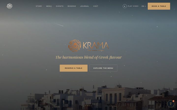 Screenshot of kramamykonos.com