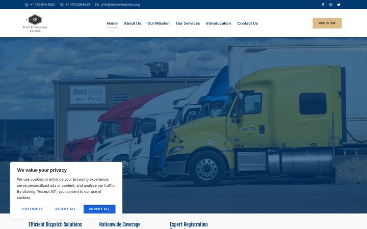 Screenshot of krameenterprises.org