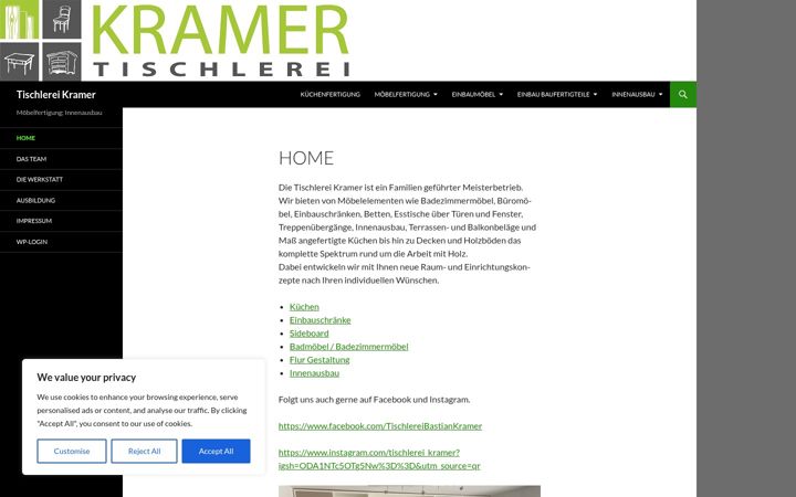 Screenshot of kramer-tischlerei.de