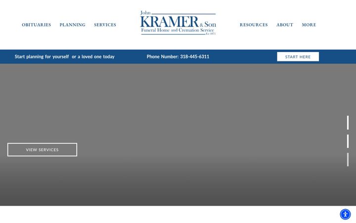 Snímek obrazovky kramerfunerals.com