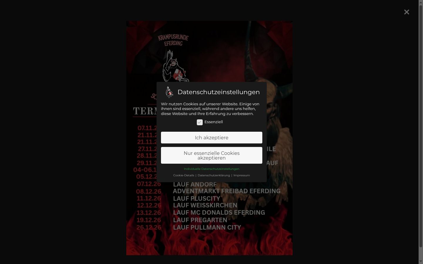 Screenshot del banner di consenso mostrato prima di qualsiasi interazione