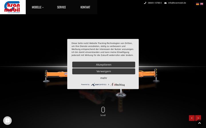 Screenshot of kran-mobil.de