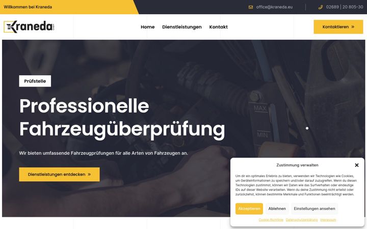 Screenshot of kraneda.eu