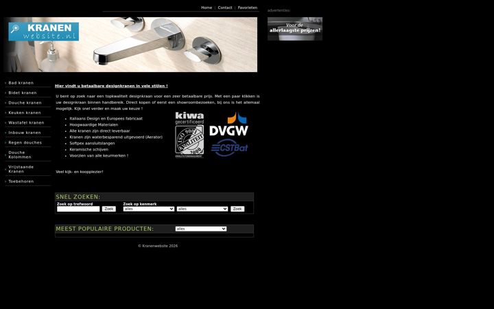 Screenshot of kranenwebsite.nl