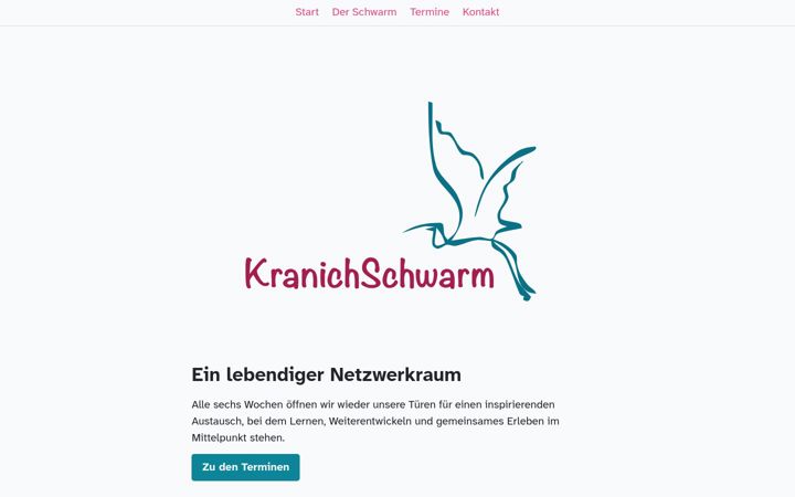 Screenshot of kranichschwarm.de