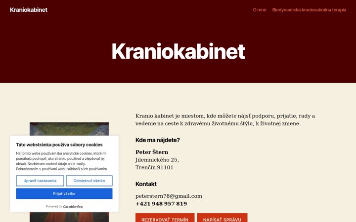 Screenshot of kraniokabinet.sk