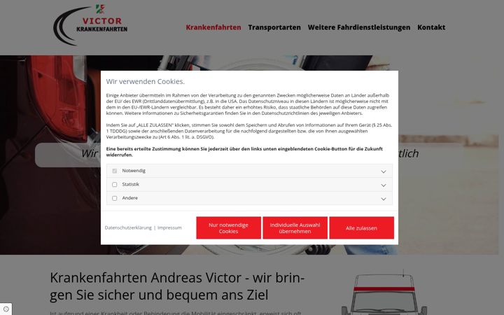 Screenshot of krankenfahrten-victor.de
