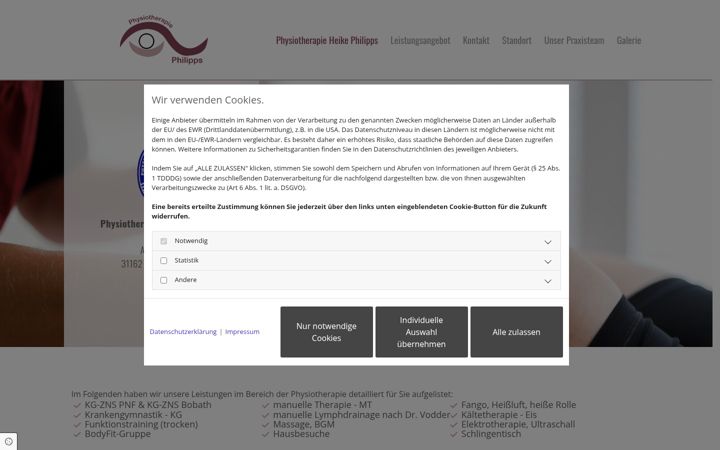 Screenshot of krankengymnastik-philipps.de