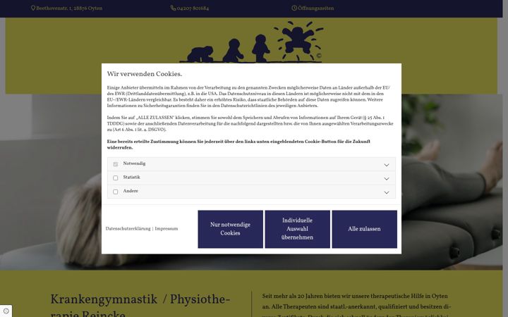Screenshot of krankengymnastik-reincke.de