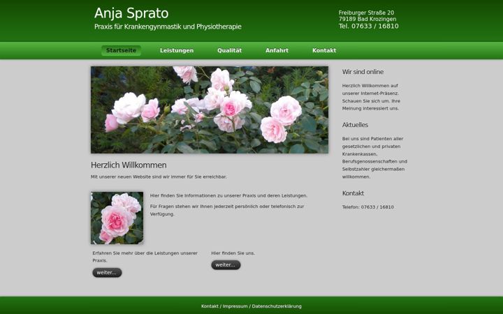 Screenshot of krankengymnastik-sprato.de